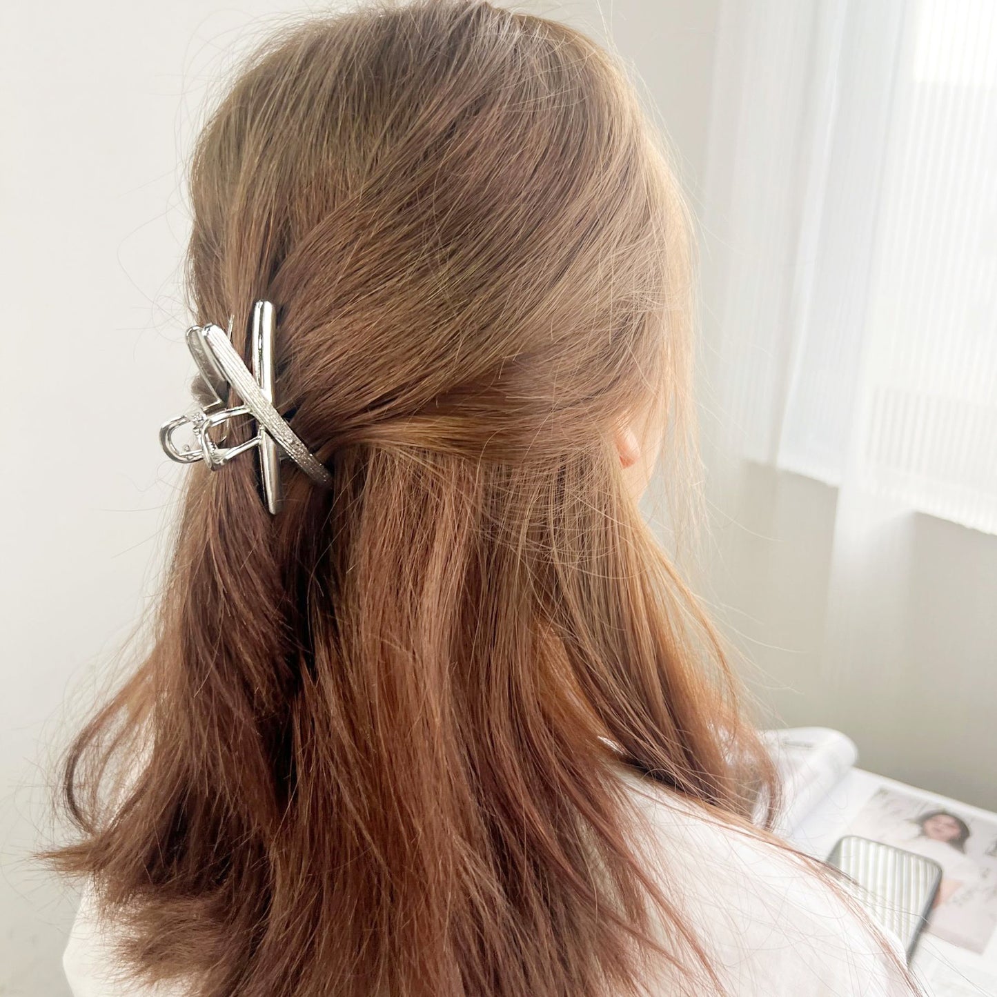 Everyday women's hair accessories metal alloy 7cm cross hair claw clips (5 pcs)