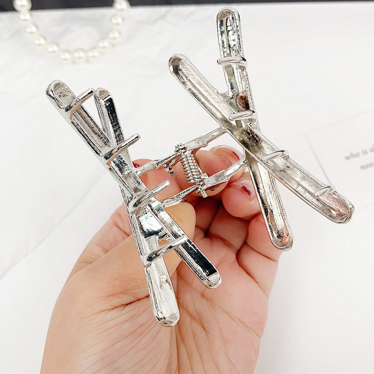 Everyday women's hair accessories metal alloy 7cm cross hair claw clips (5 pcs)