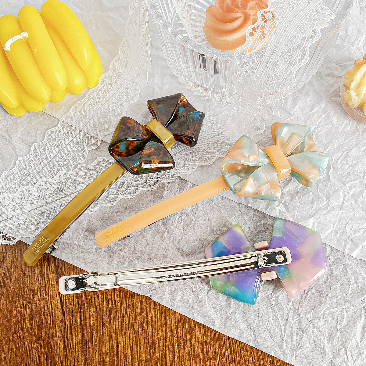 Acetic acid acetate hairpin bow knot barrette hair clips(5 pcs)