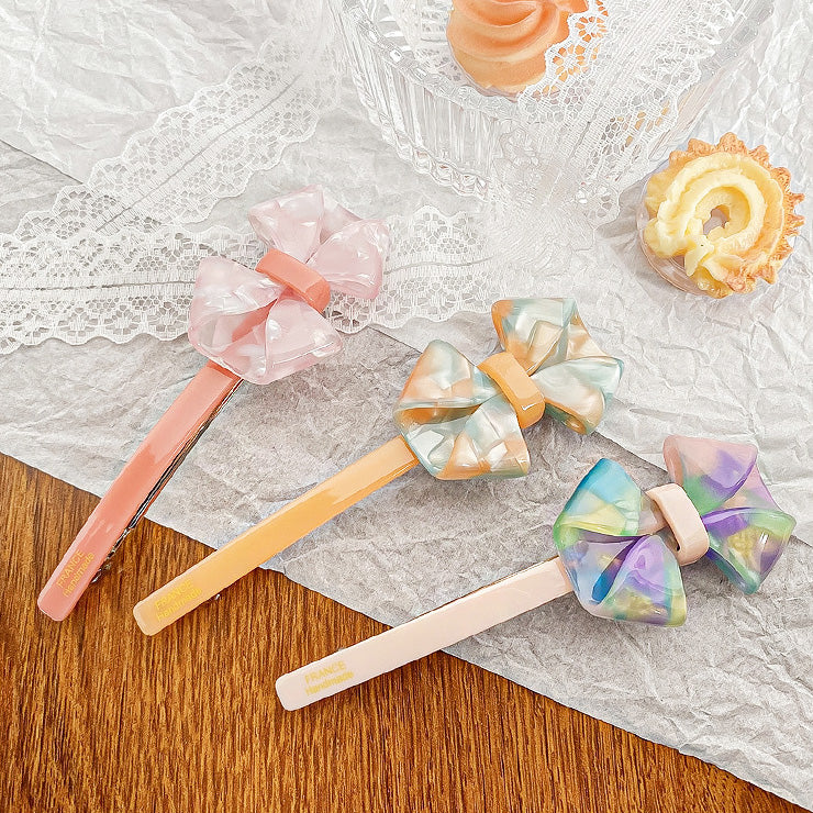 Acetic acid acetate hairpin bow knot barrette hair clips(5 pcs)