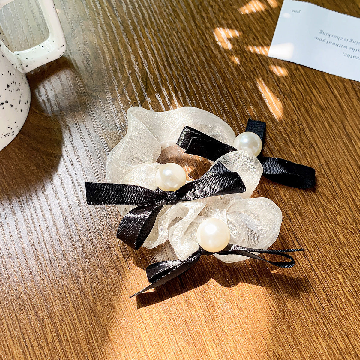 Vintage style hair accessory lace bowknot elastic hair tie bands (5 pcs)