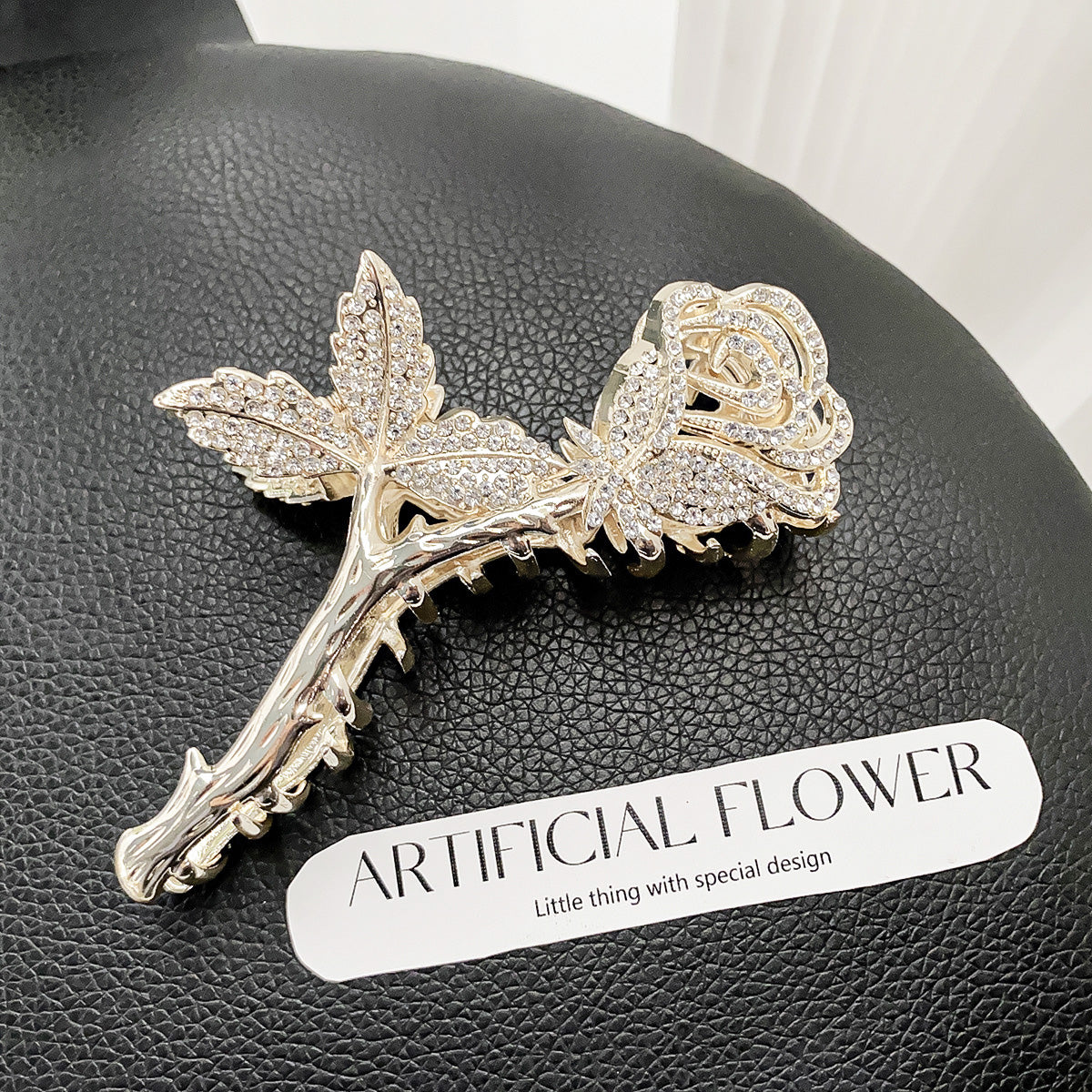 Elegant metal alloy rose flower hair claw clips (5 pcs)