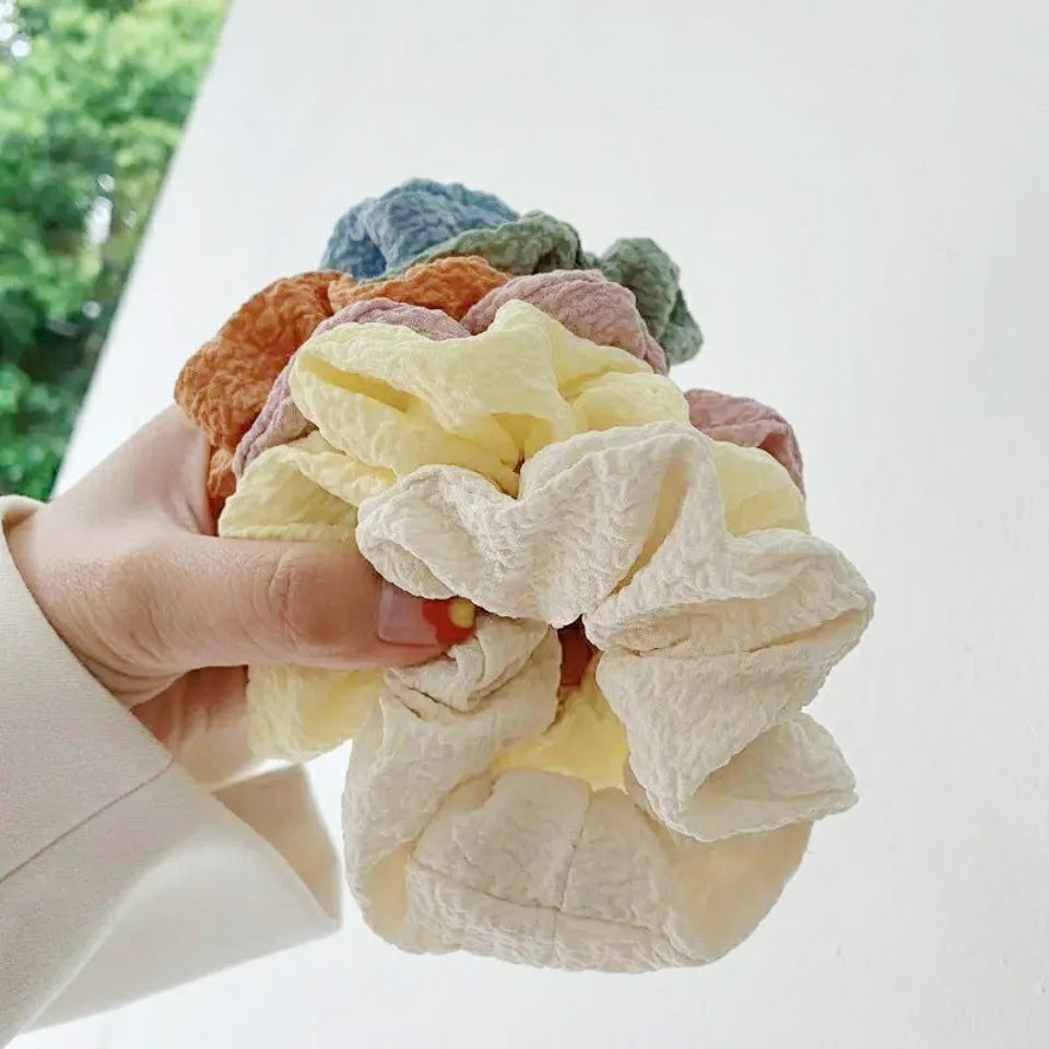 Girls candy color elastic hair tie band scrunchie (5 pcs)
