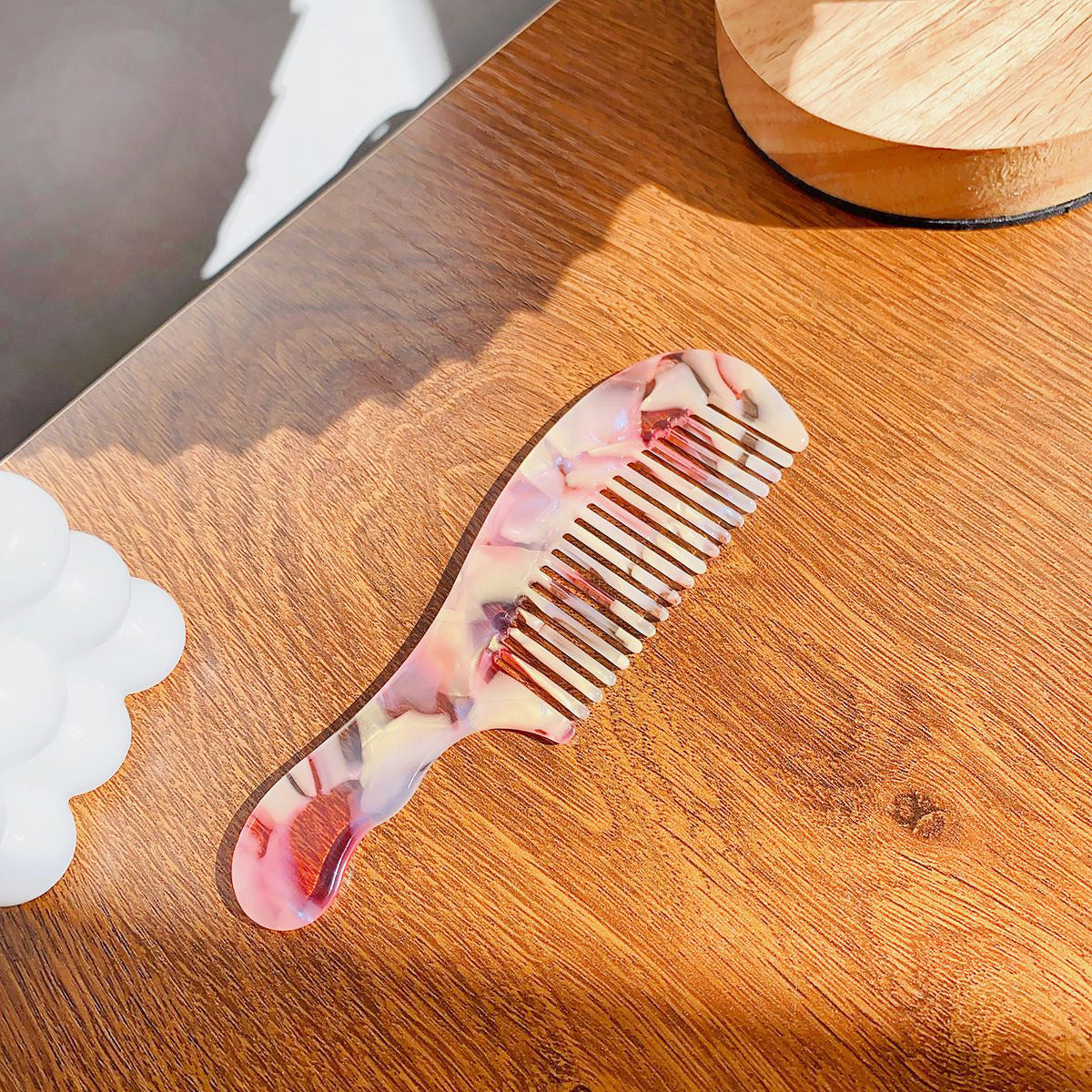 Portable plastic acetic acid acetate handle hair combs (5 pcs)