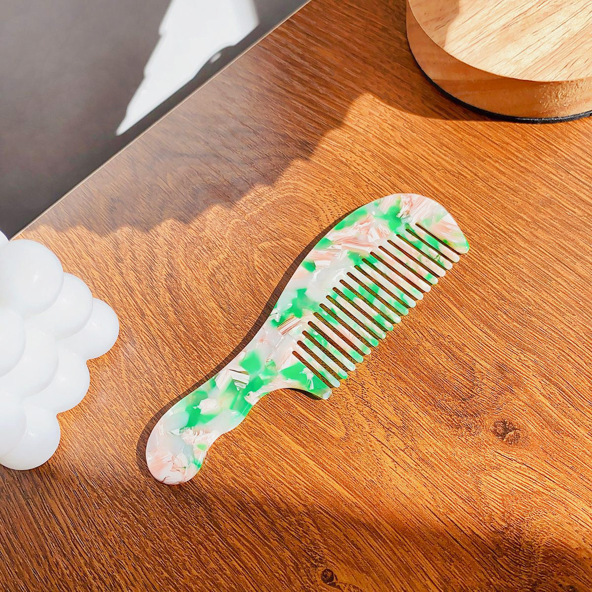Portable plastic acetic acid acetate handle hair combs (5 pcs)