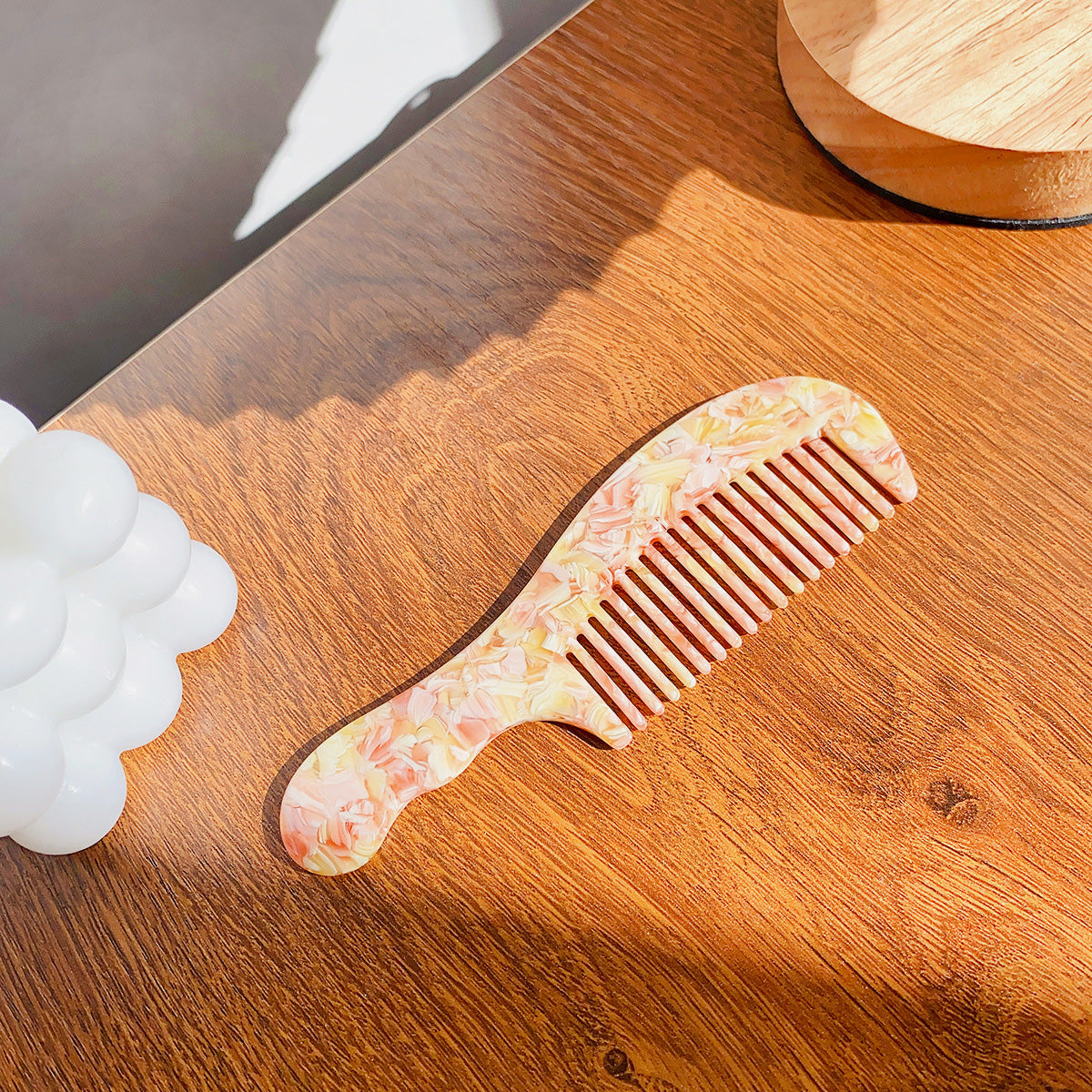 Portable plastic acetic acid acetate handle hair combs (5 pcs)