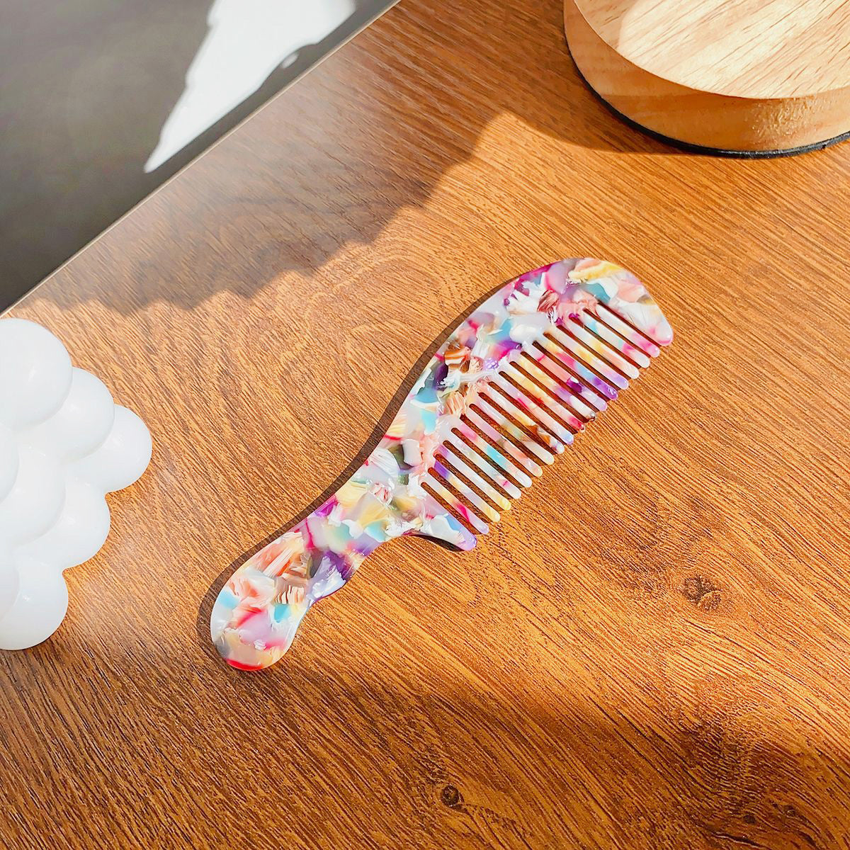 Portable plastic acetic acid acetate handle hair combs (5 pcs)
