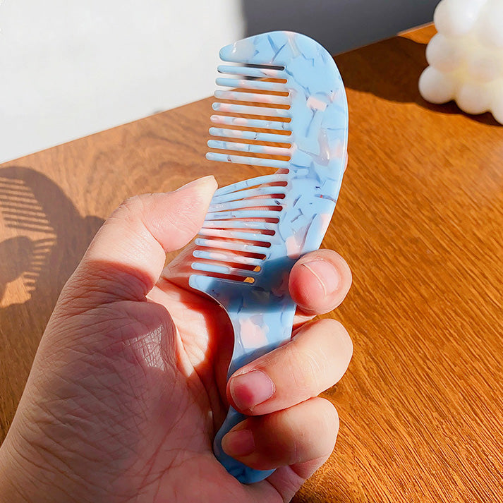 Portable plastic acetic acid acetate handle hair combs (5 pcs)