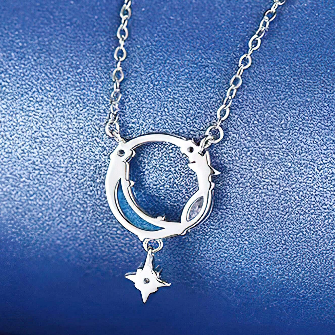 925 sterling silver star and moon pendant necklace set of 5