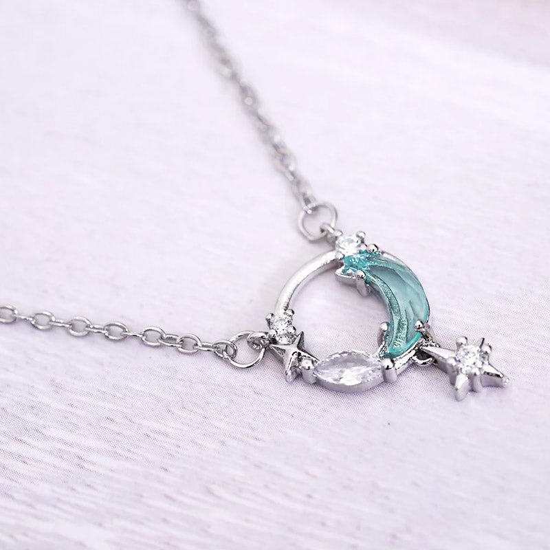 925 sterling silver star and moon pendant necklace set of 5