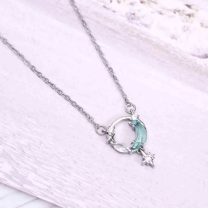 925 sterling silver star and moon pendant necklace set of 5