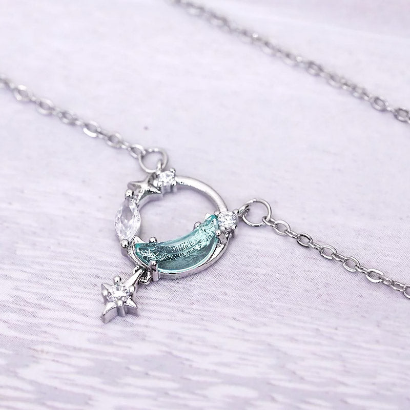 925 sterling silver star and moon pendant necklace set of 5