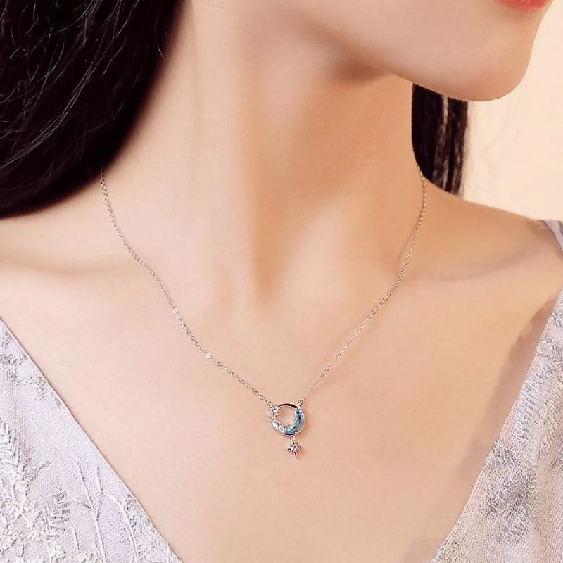 925 sterling silver star and moon pendant necklace set of 5