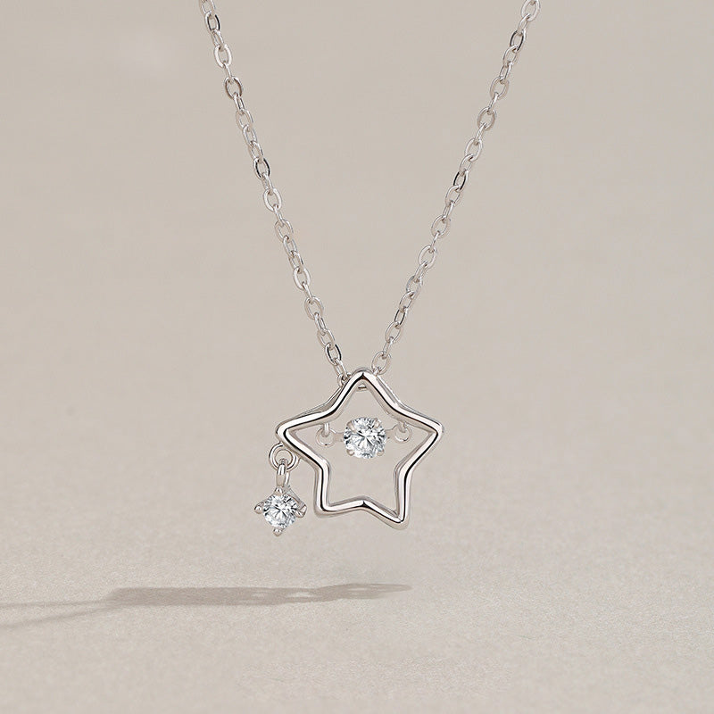 925 sterling silver zircon star hollow choker necklaces set of 5