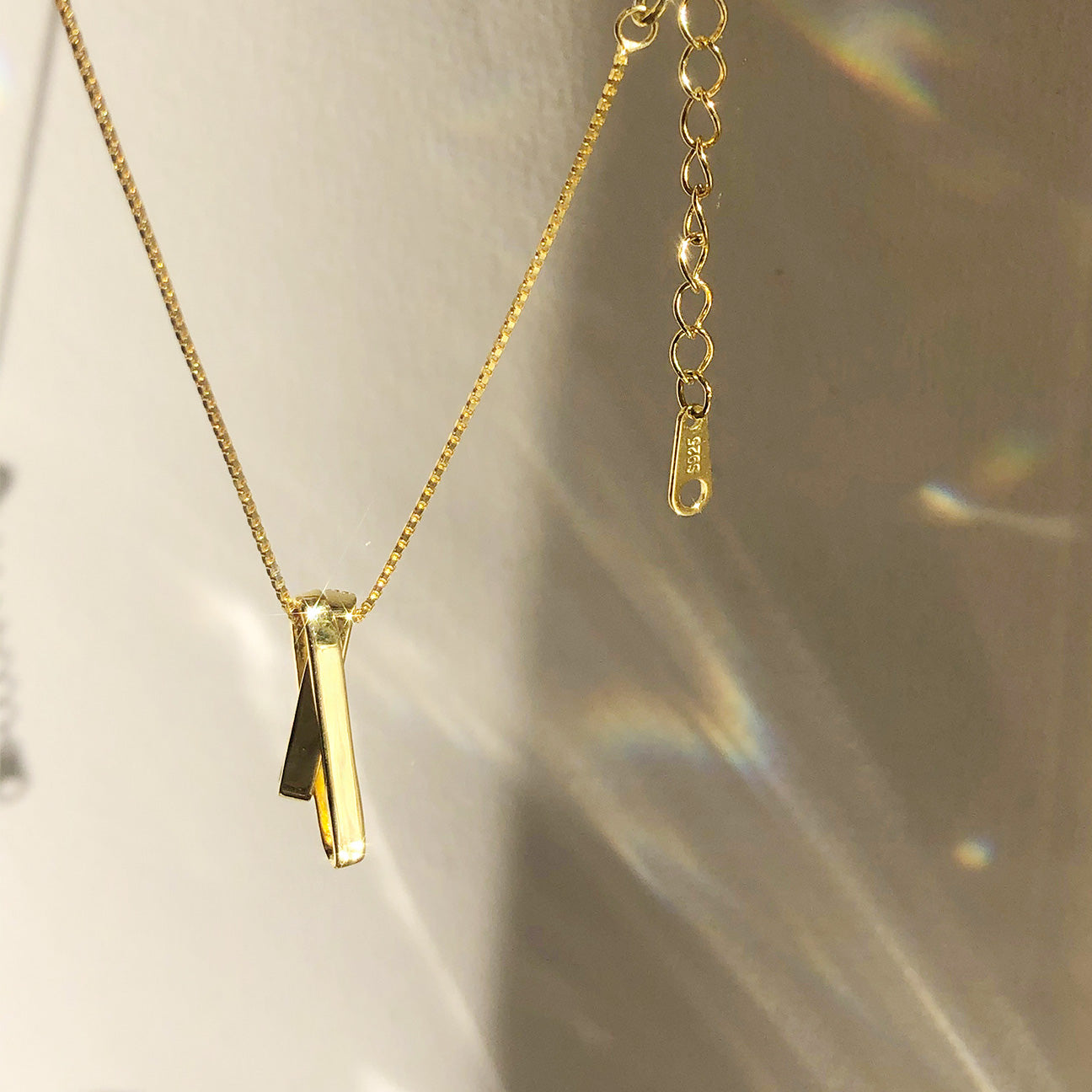 925 sterling silver pave CZ cross rectangle interlocking necklaces Set of 5