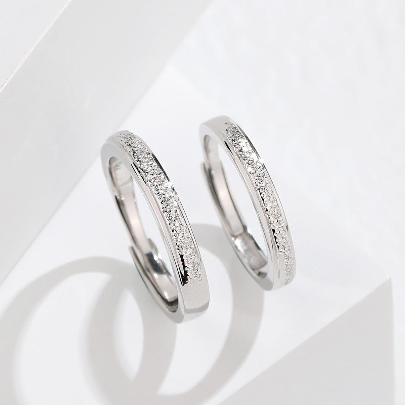 925 sterling silver galaxy bling shining adjustable couple ring set (5 sets)