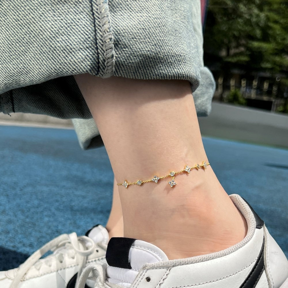 Minimalist 925 sterling silver anklet for women, beach-ready accessory