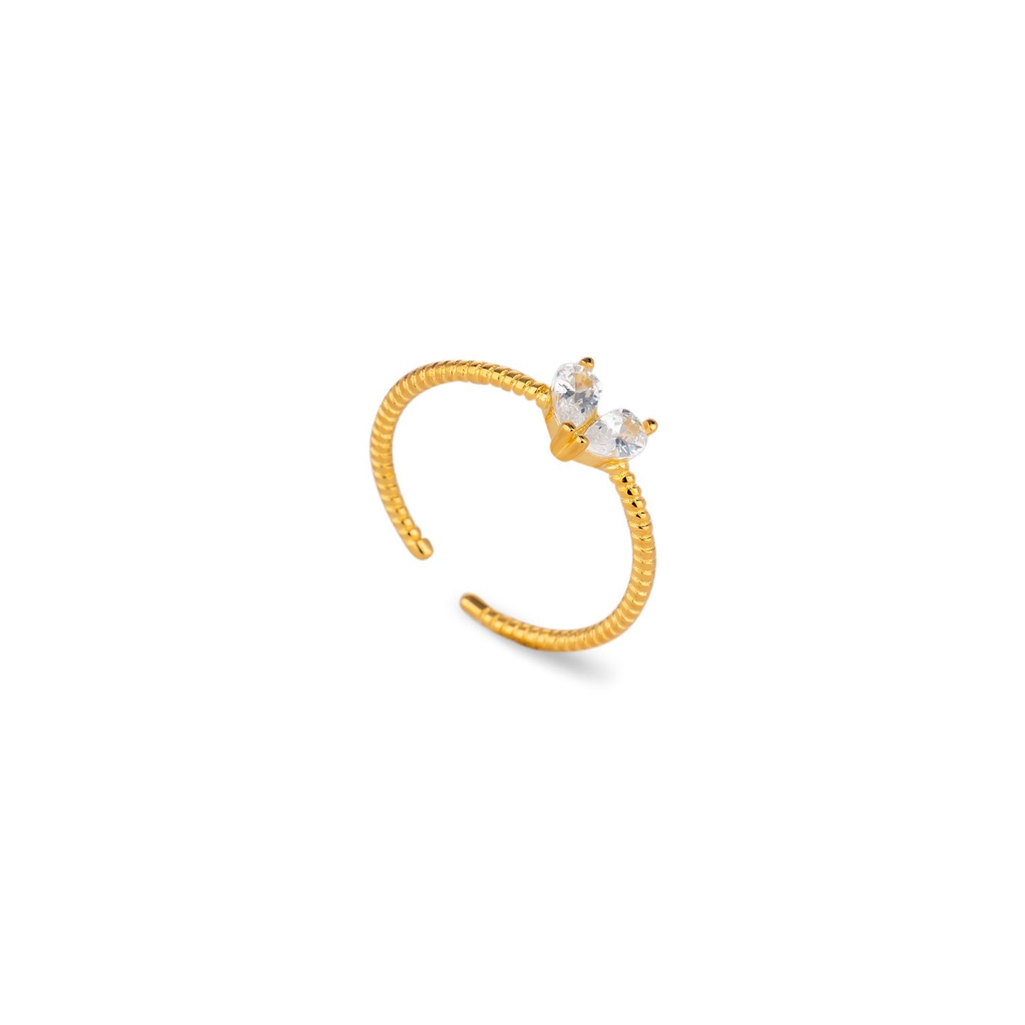 ladies butterfly ring and heart-shaped CZ ring set for best friend gift idea