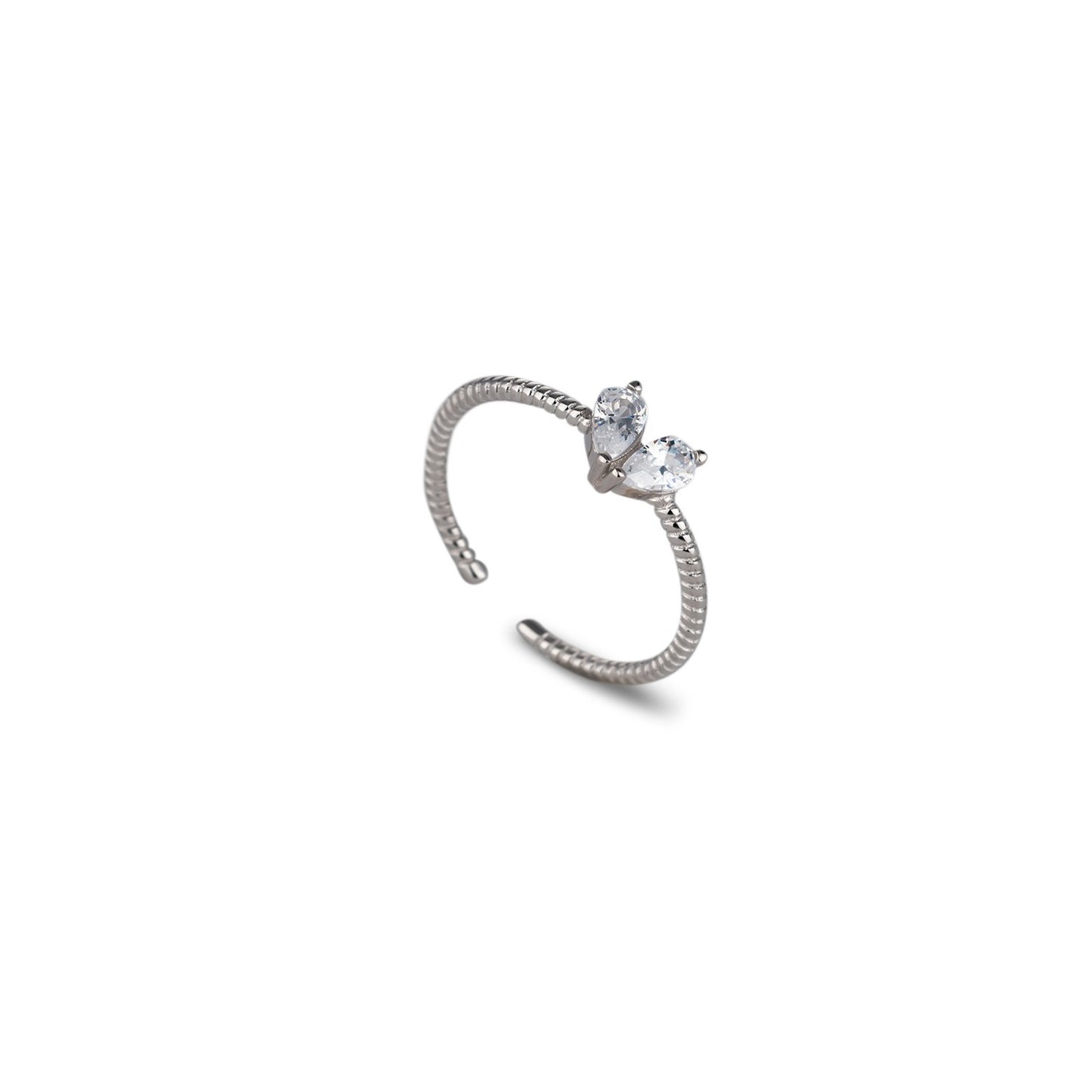 gold and silver 925 CZ ring duo for women celebrating love and friendship