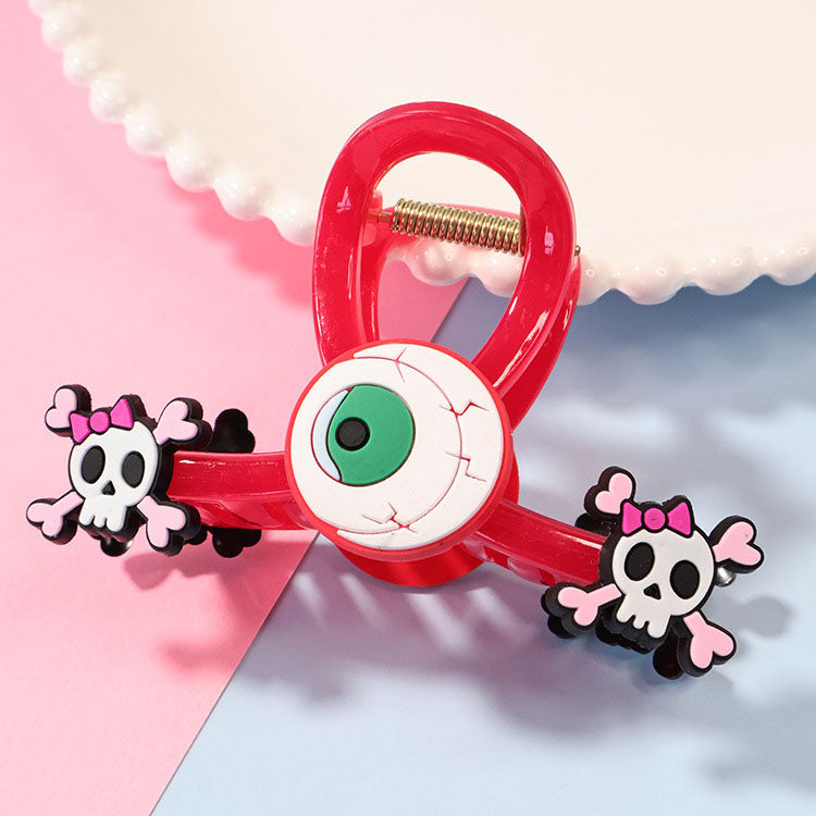 hair clip jaw pink eyeball skull