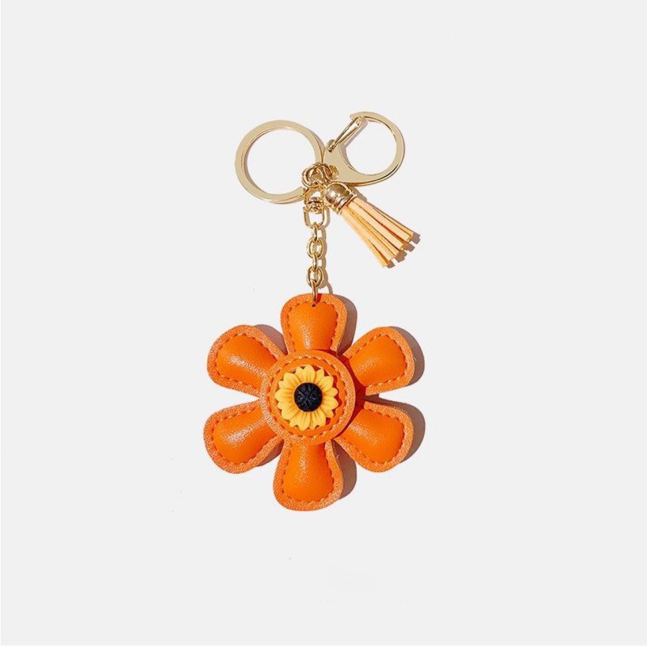 Sunflower Cute Cartoon PU Leather Keychain (5 pcs)