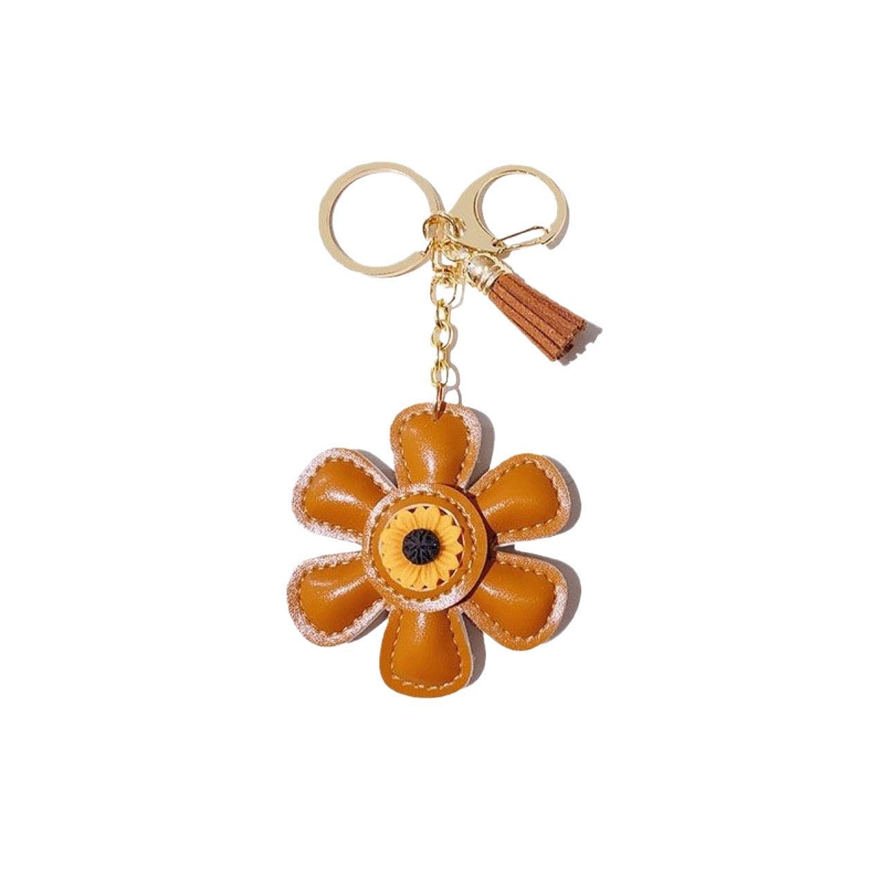 Sunflower Cute Cartoon PU Leather Keychain (5 pcs)