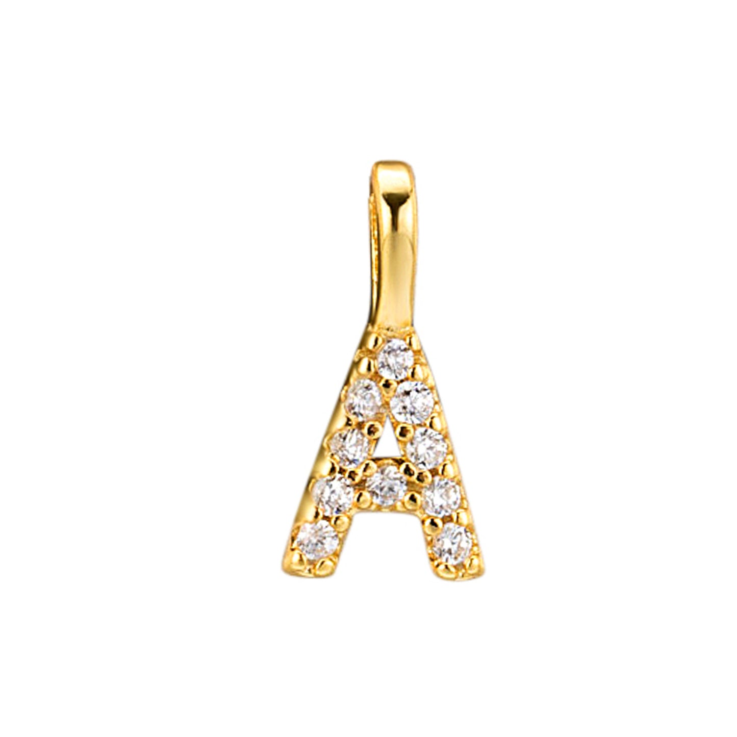 925 Sterling Silver Full Zircon A-Z Alphabet Letter Pendant Necklace Set of 5