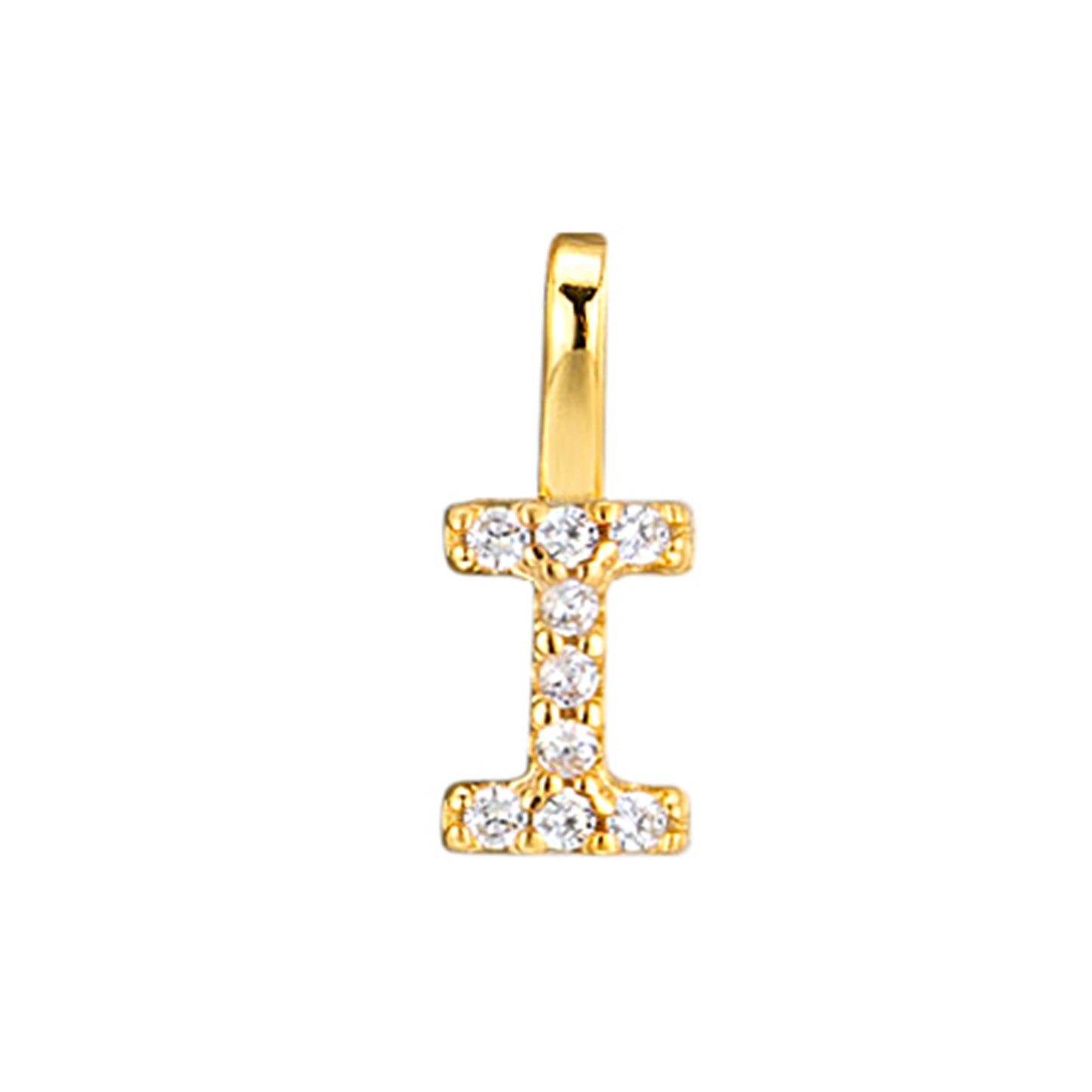 925 Sterling Silver Full Zircon A-Z Alphabet Letter Pendant Necklace Set of 5