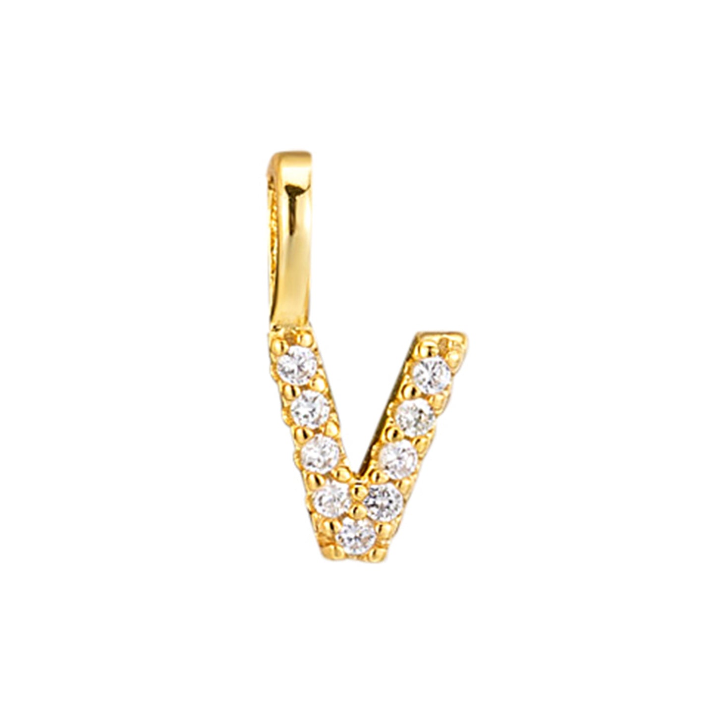 925 Sterling Silver Full Zircon A-Z Alphabet Letter Pendant Necklace Set of 5
