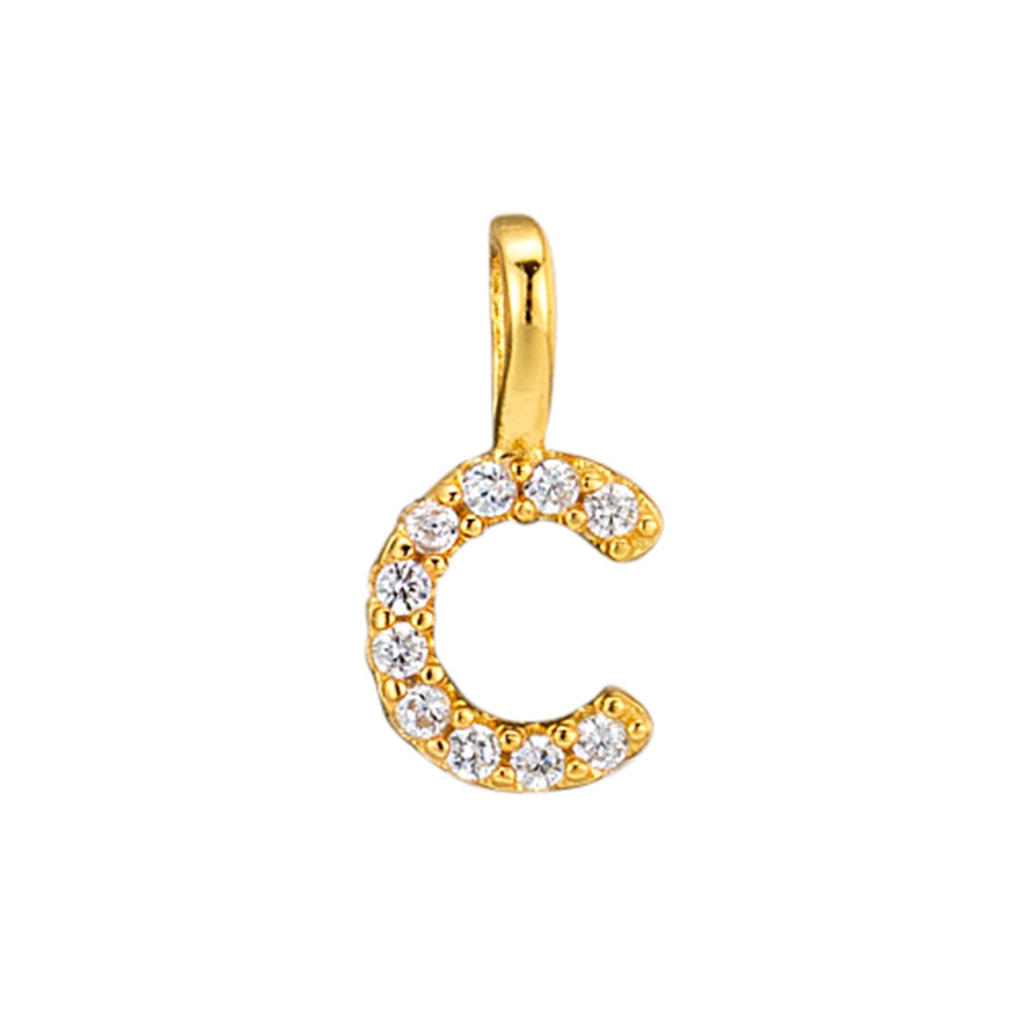 925 Sterling Silver Full Zircon A-Z Alphabet Letter Pendant Necklace Set of 5