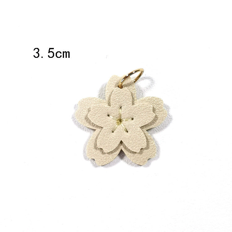 Creative PU Leather Keychain – Smiley Face, Strawberry, Orange, Flower Charms (5 pcs)