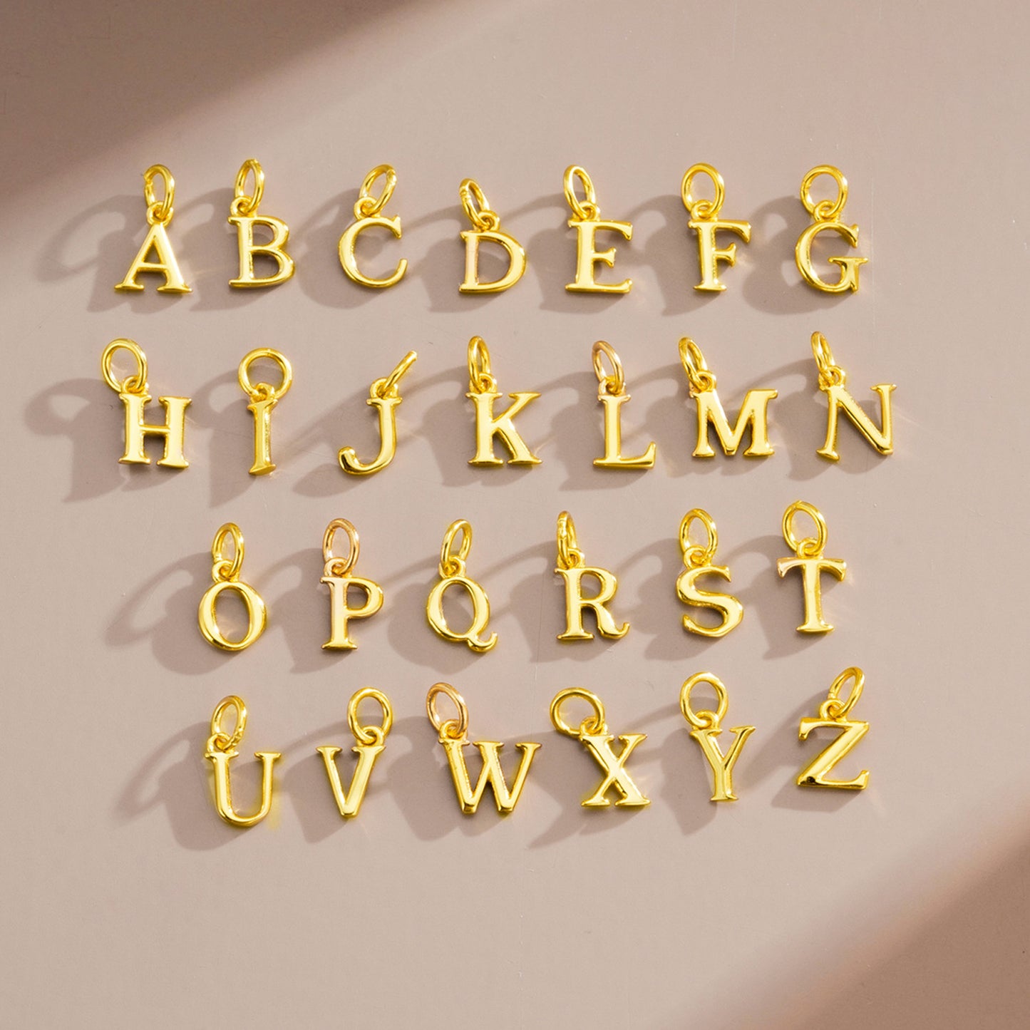 925 Sterling Silver Alphabet Letter DIY Pendant Set of 5
