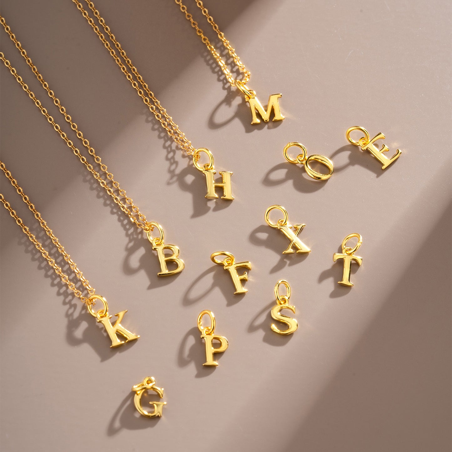 925 Sterling Silver Alphabet Letter DIY Pendant Set of 5