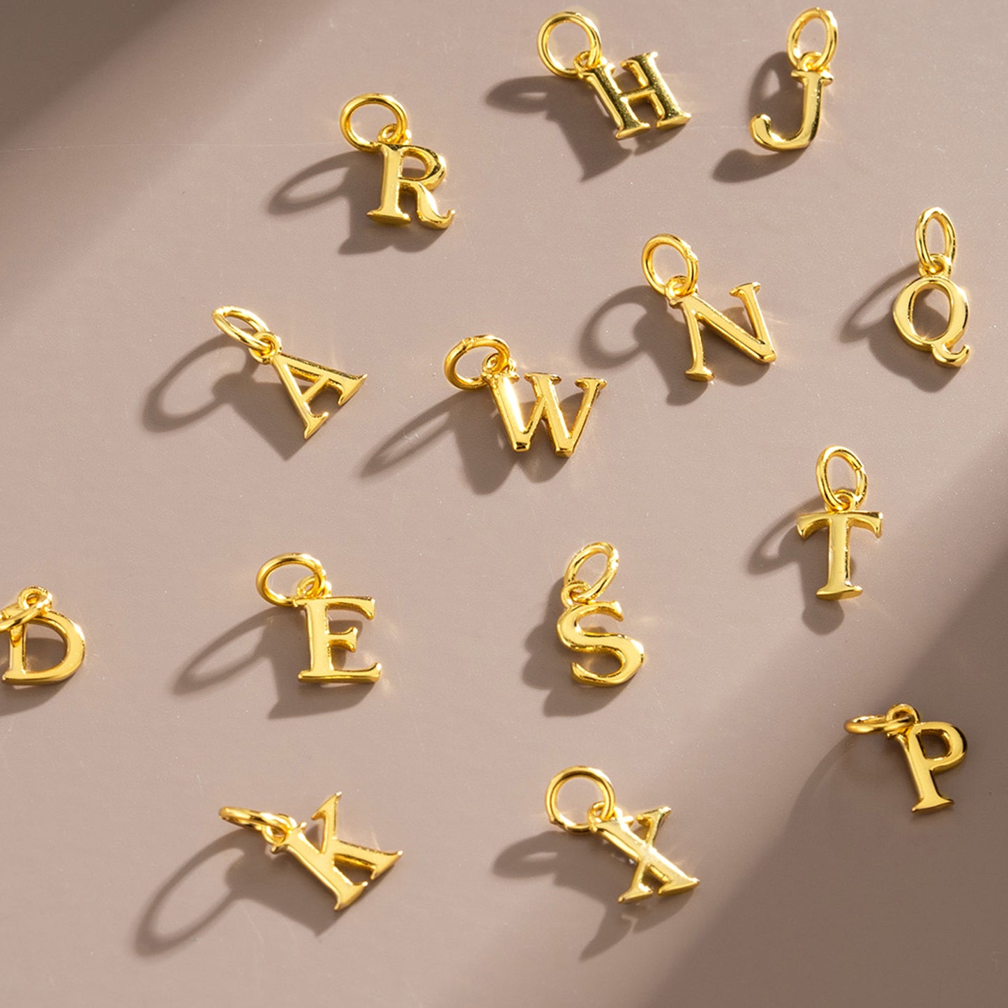 925 Sterling Silver Alphabet Letter DIY Pendant Set of 5