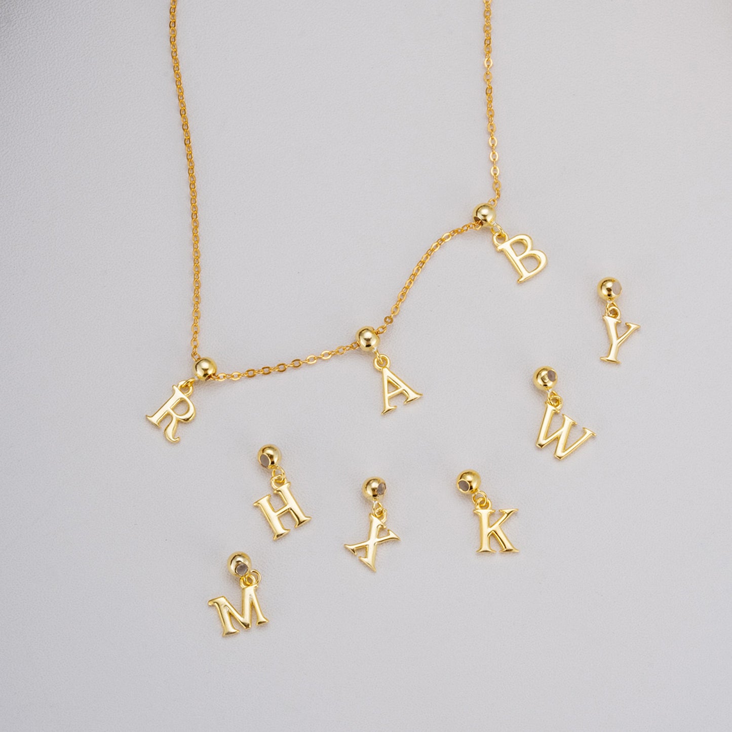925 Sterling Silver Alphabet Letter DIY Pendant Set of 5
