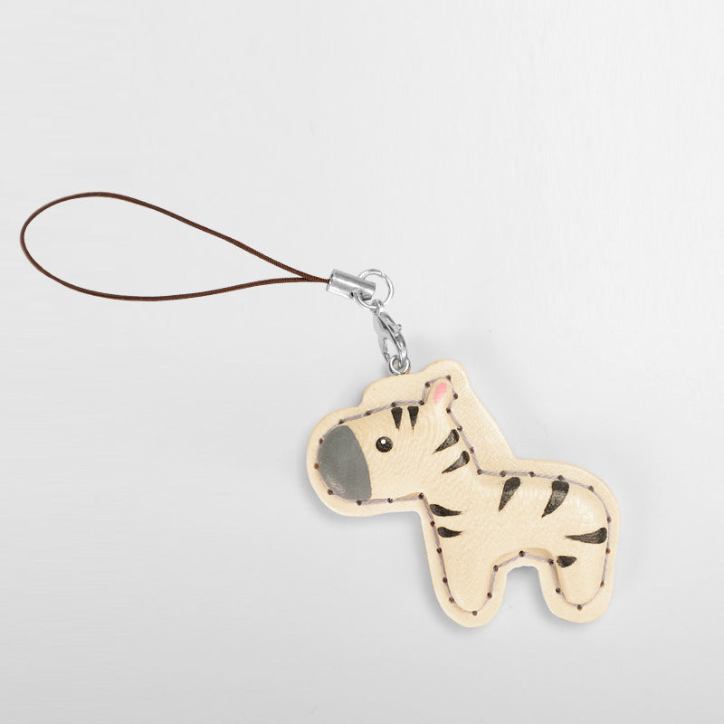 Hand-Carved Wooden Animal Keychain & Phone Charm (5 pcs)