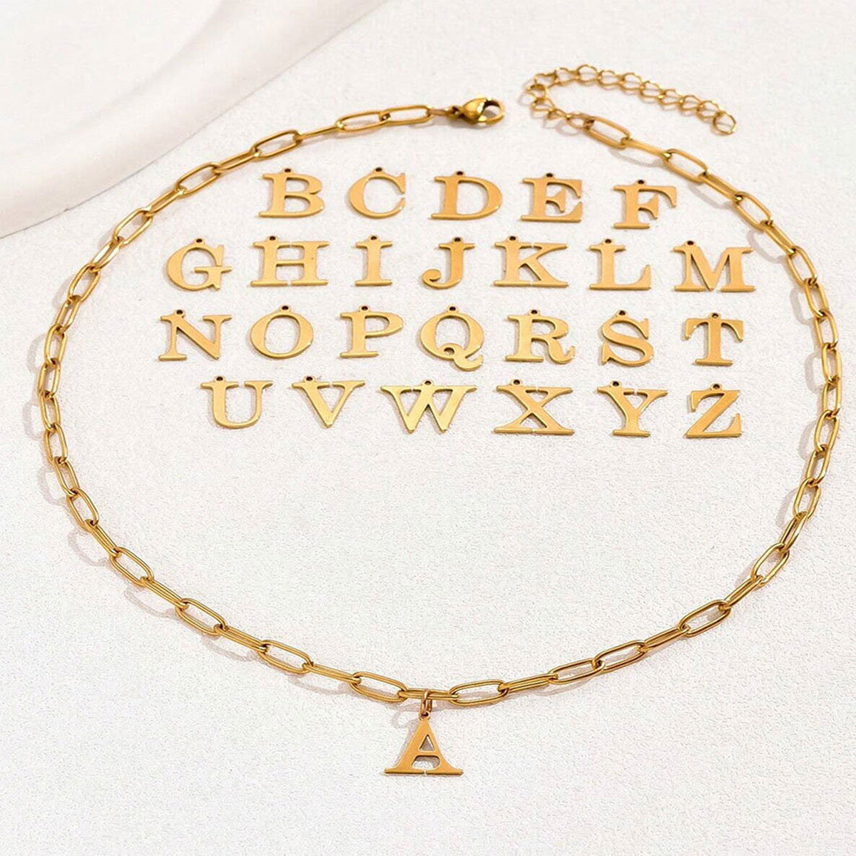 Trendy Minimalist English Letter Necklace Set of 5