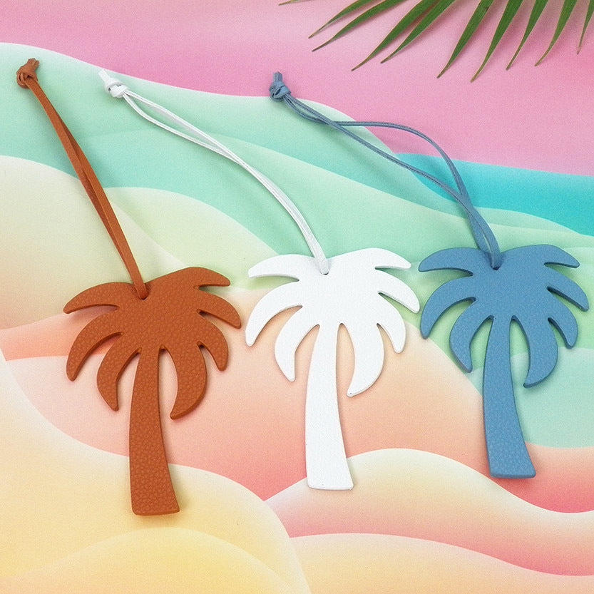 Creative Coconut Tree Leather Cord Keychain (5 pcs)