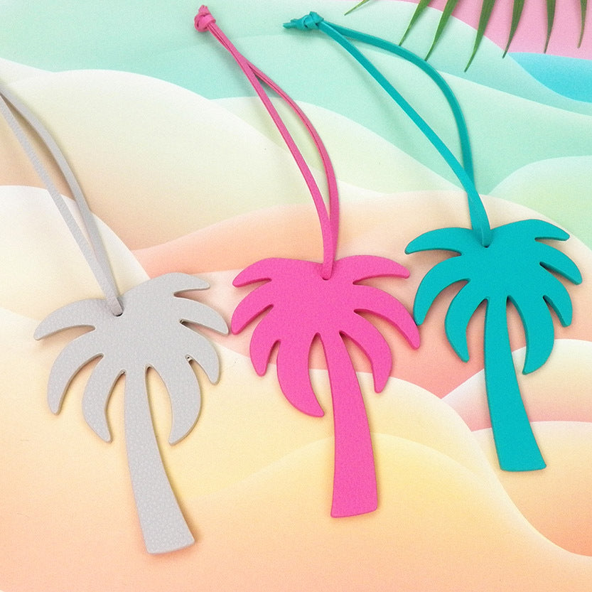 Creative Coconut Tree Leather Cord Keychain (5 pcs)