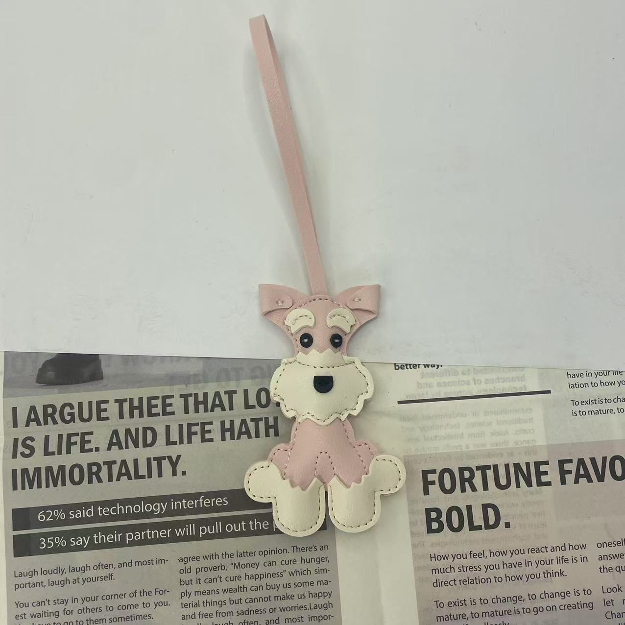 Creative Schnauzer Dog Leather Keychain — Stylish Car Pendant & Bag Charm (5 pcs)