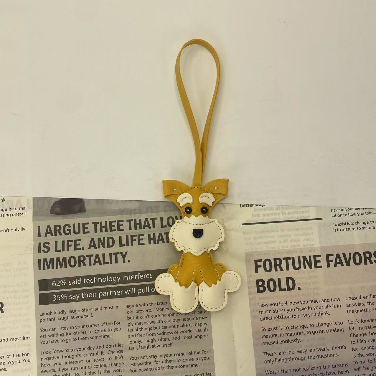 Creative Schnauzer Dog Leather Keychain — Stylish Car Pendant & Bag Charm (5 pcs)