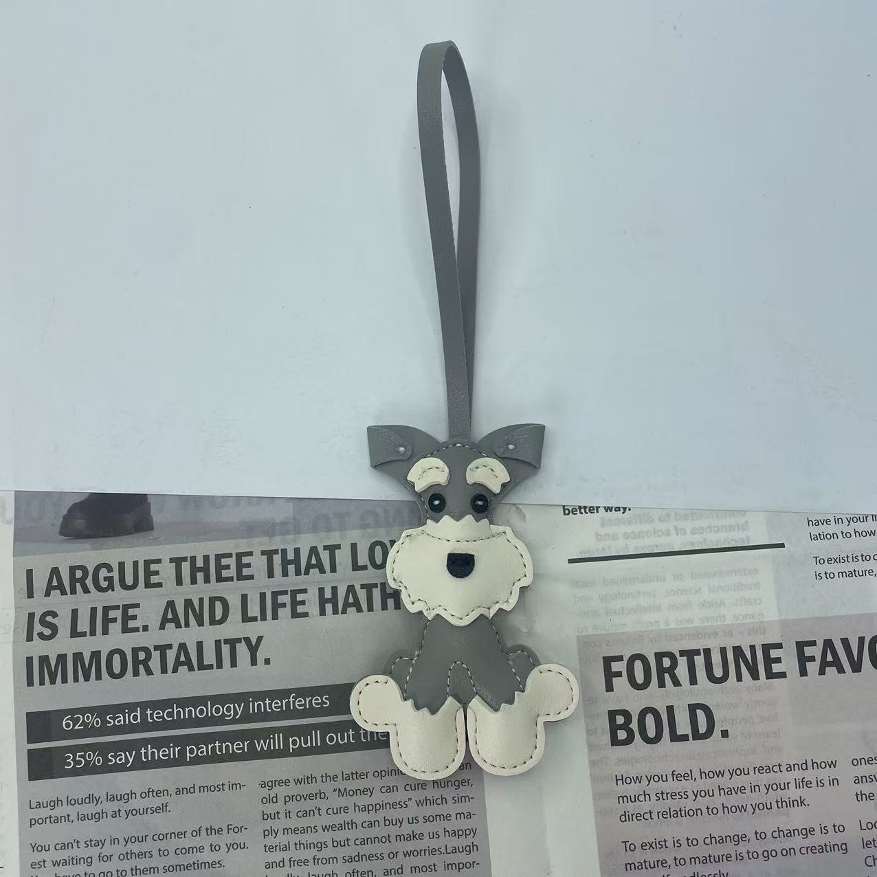 Creative Schnauzer Dog Leather Keychain — Stylish Car Pendant & Bag Charm (5 pcs)