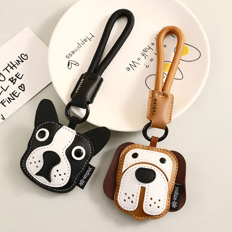 Creative Cartoon Leather Puppy Keychain – Couple’s Delicate Bag Charm & Car Pendant (5 pcs)