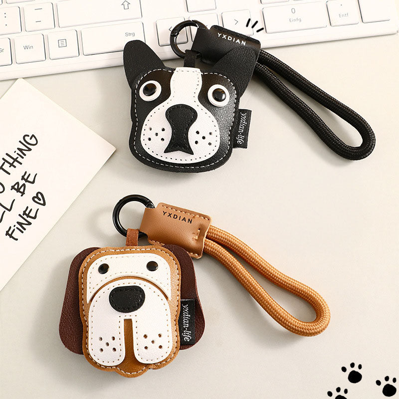 Creative Cartoon Leather Puppy Keychain – Couple’s Delicate Bag Charm & Car Pendant (5 pcs)