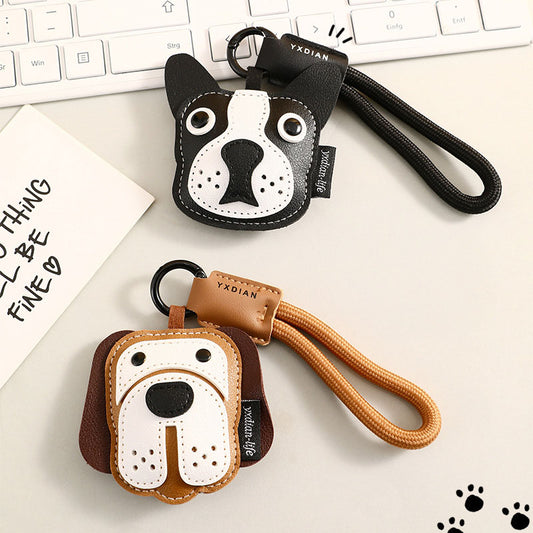 Creative Cartoon Leather Puppy Keychain – Couple’s Delicate Bag Charm & Car Pendant (5 pcs)