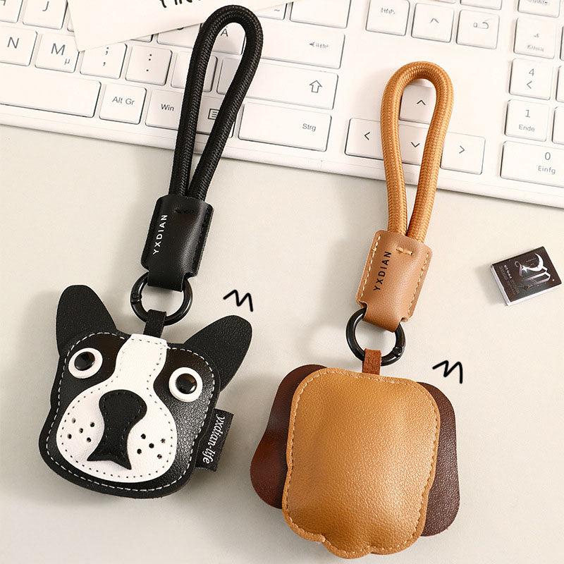 Creative Cartoon Leather Puppy Keychain – Couple’s Delicate Bag Charm & Car Pendant (5 pcs)
