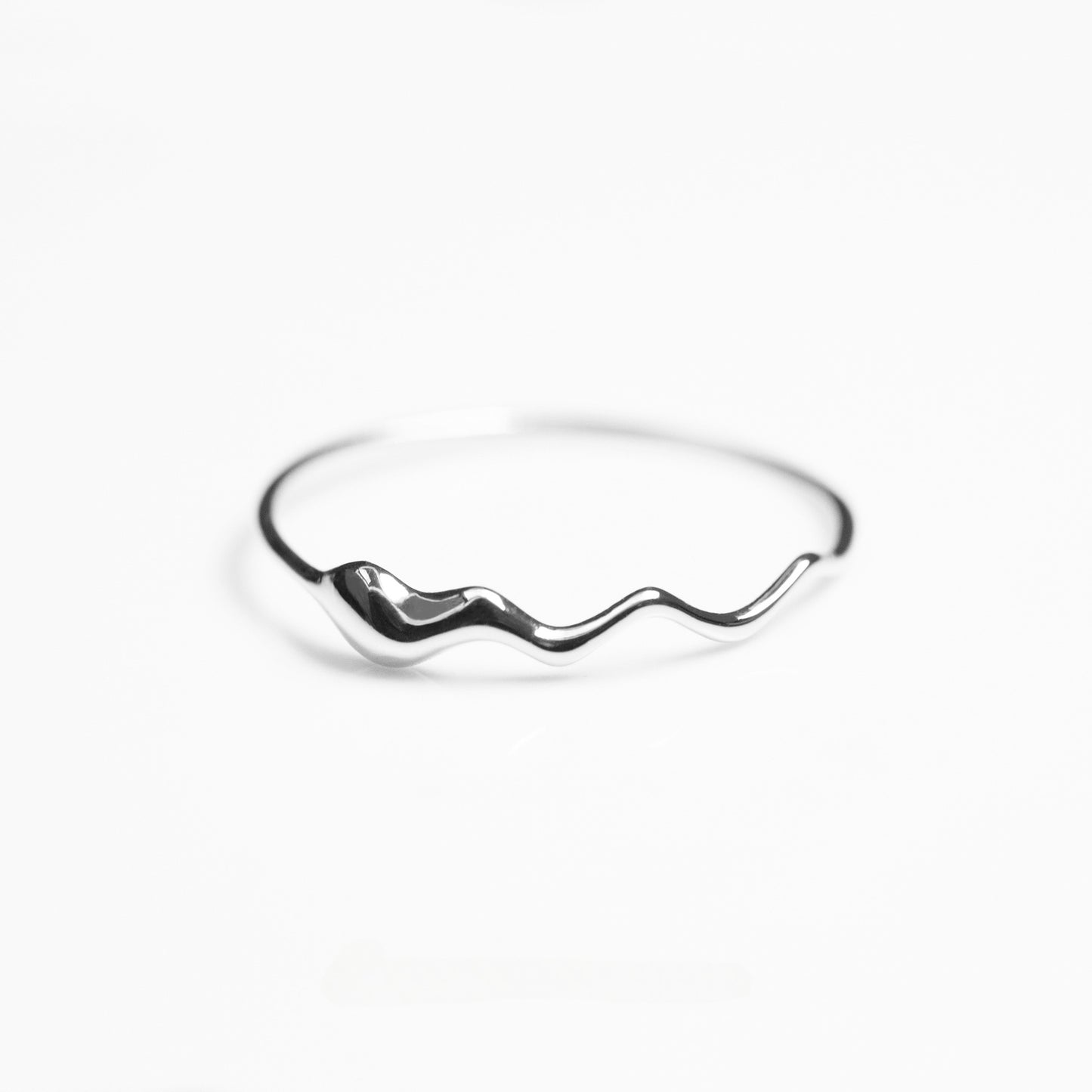 Wavy Band Ring 925 Sterling Silver 18K Gold Plated Teardrop Minimalist Gold Ring for Women Set of 5