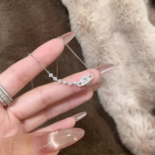 925 Sterling Silver Celestial Star Planet Necklace with Sparkling Design Set of 5