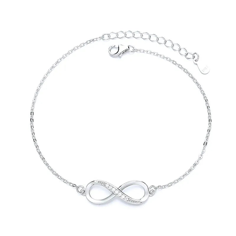 Minimalist silver infinity bracelet for women, sentimental Mother's Day jewelry