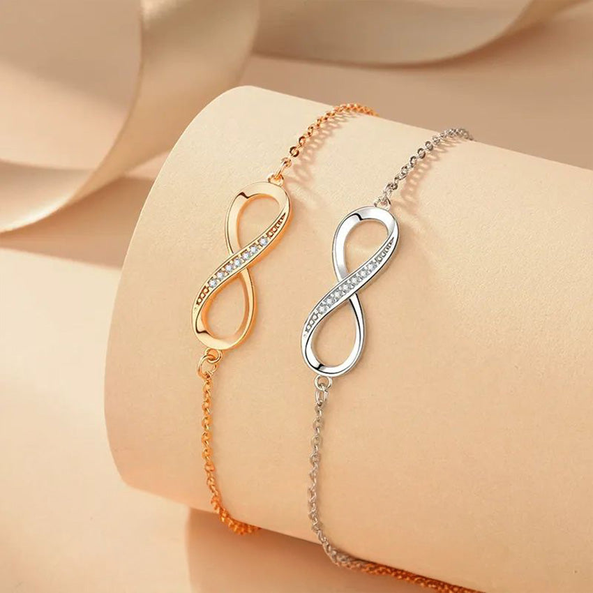 925 sterling silver infinity bracelet with cubic zirconia, meaningful mother daughter jewelry